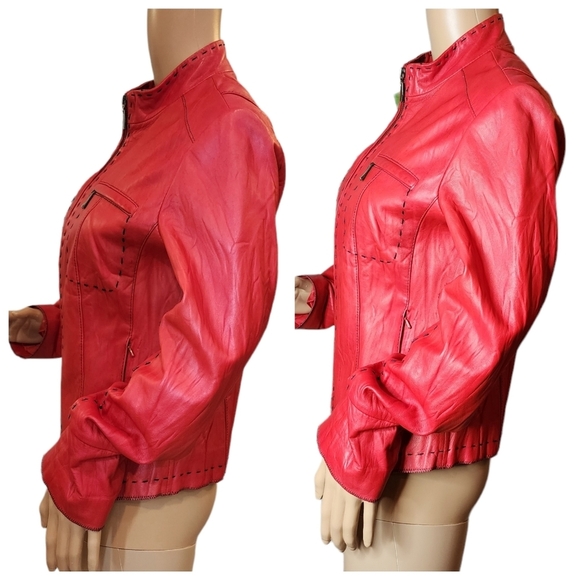 Alexander Julian red leather jacket - Picture 3 of 16
